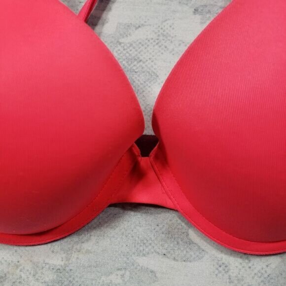 Victoria Secret Bra Womens 32D Pink Neon Wear Everywhere T Shirt Lined Underwire - Picture 3 of 5